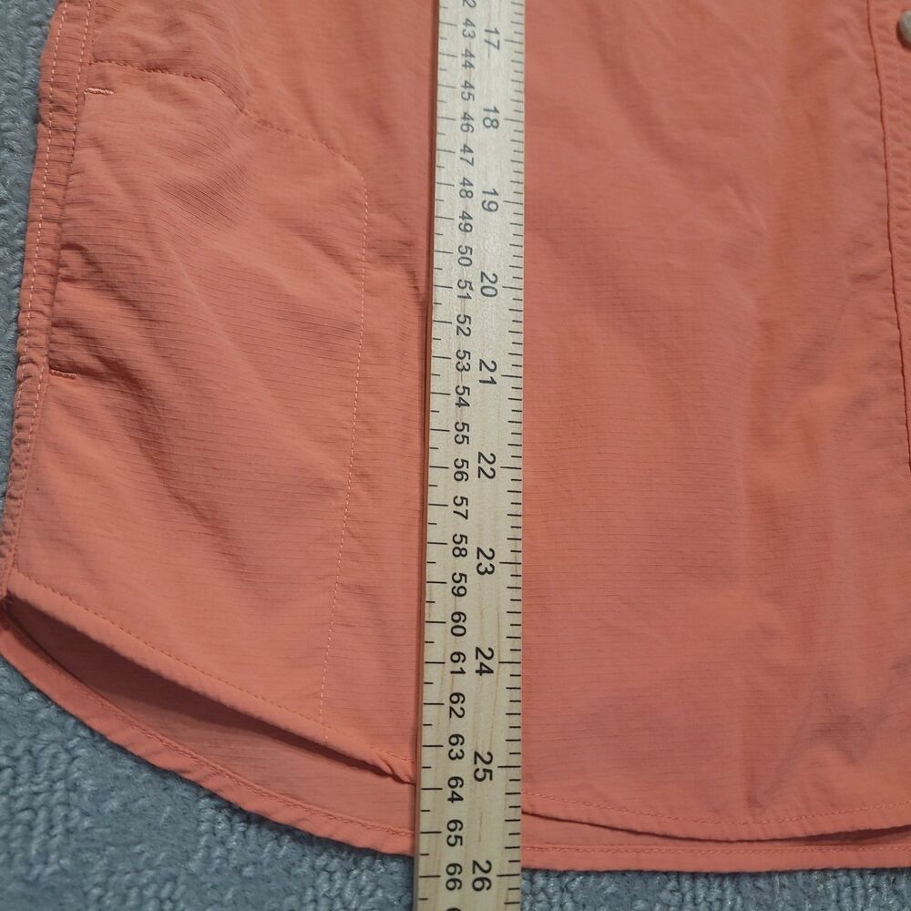Eddie Bauer Shirt Womens M Coral Button Up Short Sleeve Classic Mountain Ripstop - Picture 9 of 10